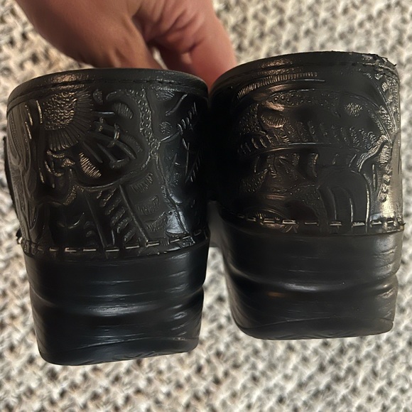 Black Paisley Print Dansko Clogs - Picture 6 of 6